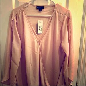 NWT Bold Elements sheer pink blouse XL